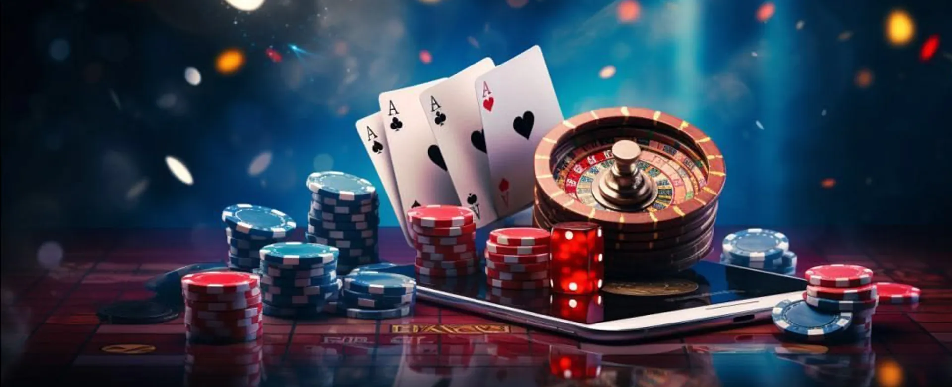Abstract casino background with vibrant lights for 8k8 casino app