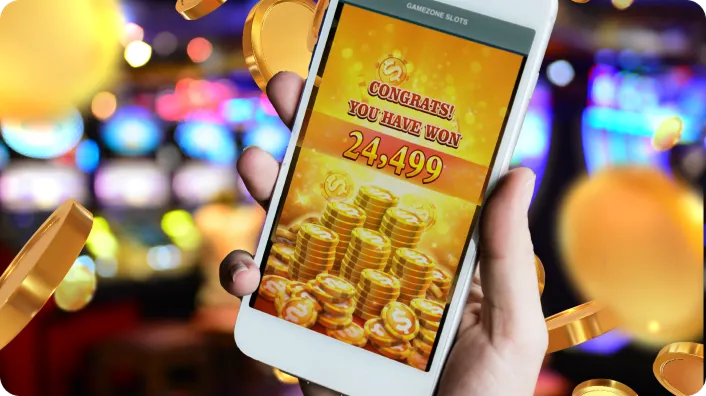 Mobile phone showing 8k8 casino website for app download